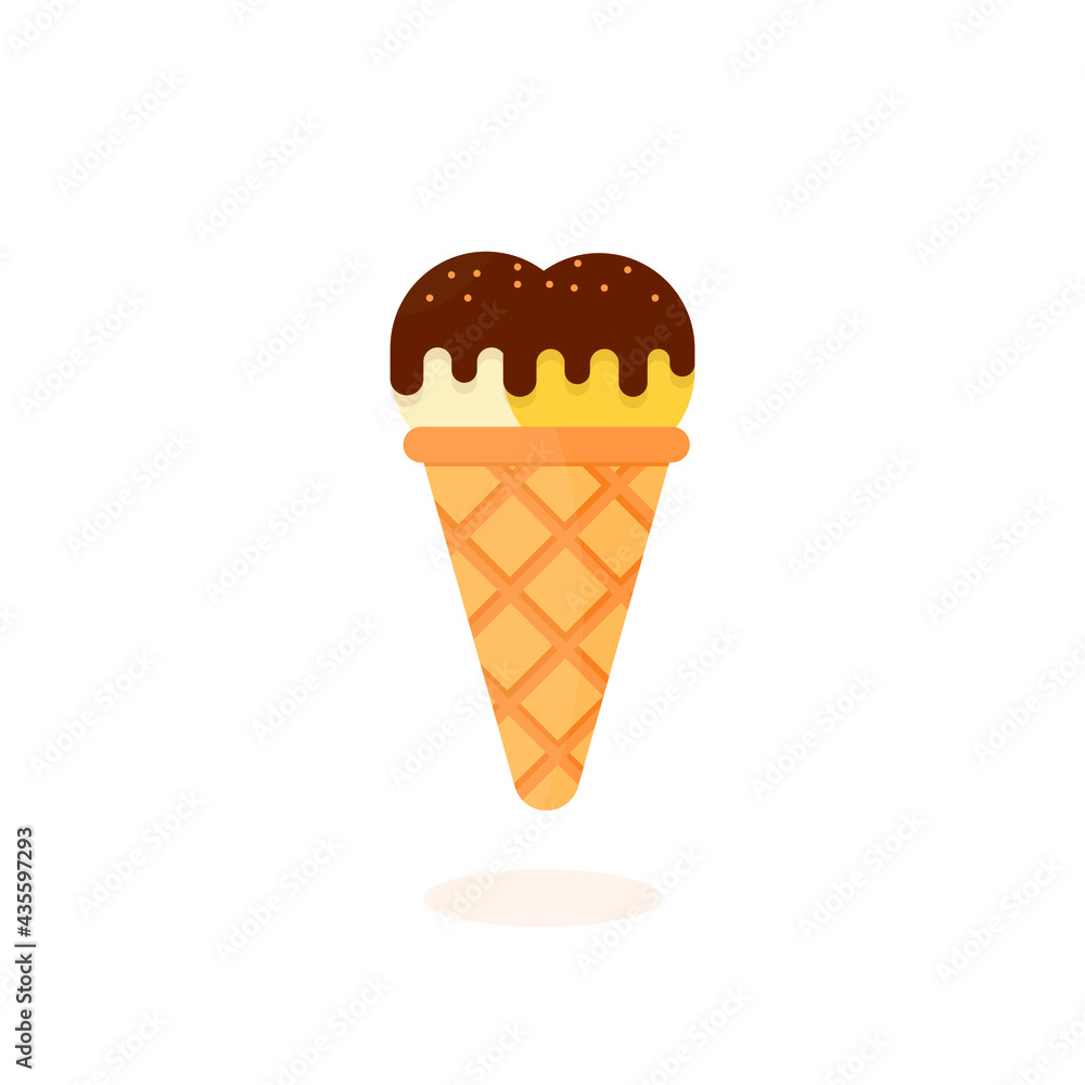 These ice cream cones isolated on a white background.