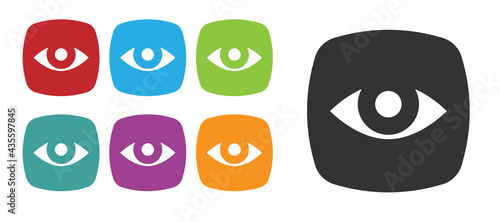 Black Security camera icon isolated on white background. Set icons colorful. Vector