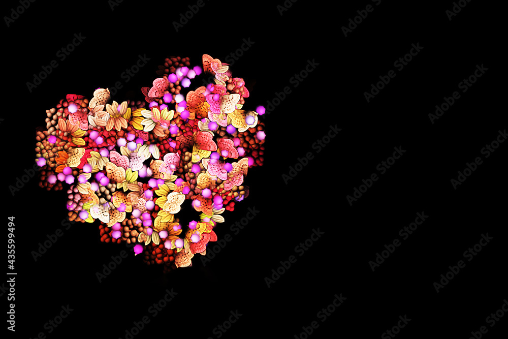Illustrated background with a romantic abstract heart