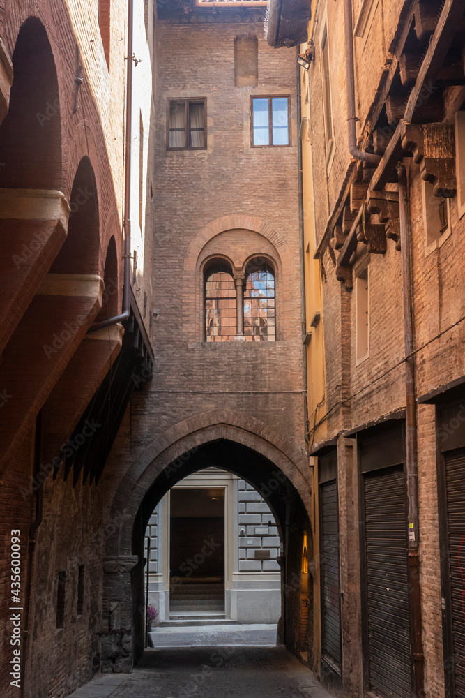 Arch in the historic center of Bologna