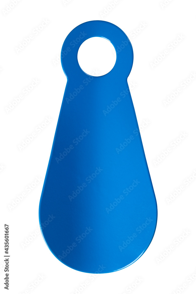 Blue metal shoe spoon isolated on white Blue metal shoe spoon isolated on white