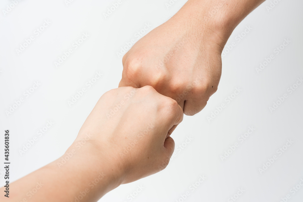 Close up of gestures on a white background Close up of gestures on a white background