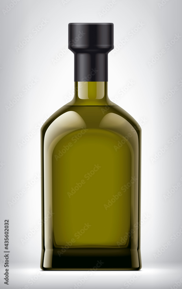 Color Glass bottle on background with Foil Color Glass bottle on background with Foil