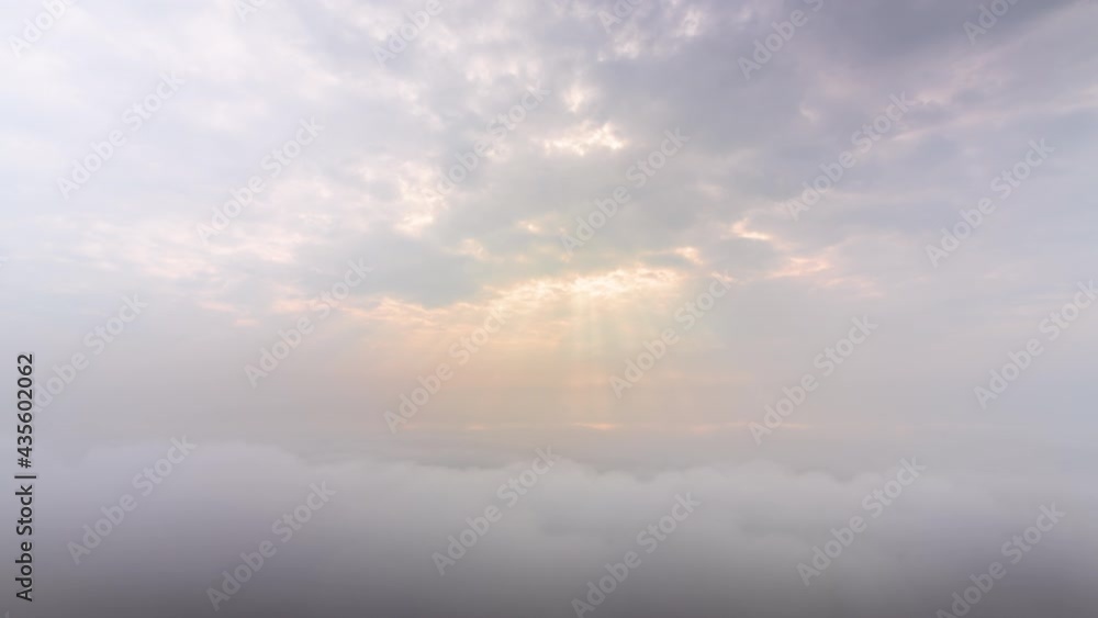Timelapse clouds moving fast in during sunrise. view of fog flowing from the top of a mountain, Khao Phra Ya Dern Thong View Point Lopburi Thailand Timelapse clouds moving fast in during sunrise. view of fog flowing from the top of a mountain, Khao Phra Ya Dern Thong View Point Lopburi Thailand