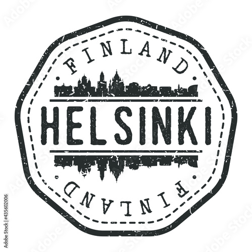 Helsinki, Finland Stamp Skyline Postmark. Silhouette Postal Passport. City Round Vector Icon. Vintage Postage Design.