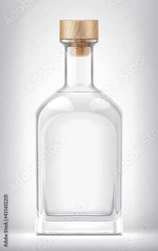 Glass bottle on background with Cork