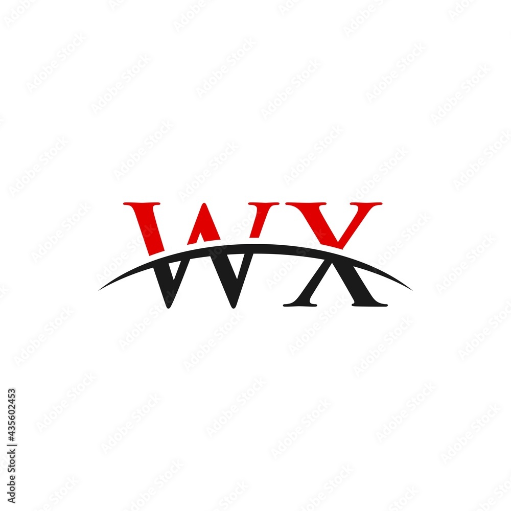 WX initial swoosh horizon, letter logo designs vector WX initial swoosh horizon, letter logo designs vector