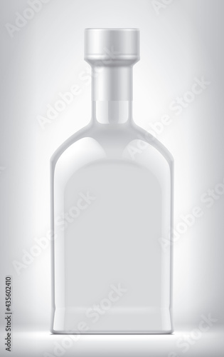 Non-transparent Bottle on background with Foil. 