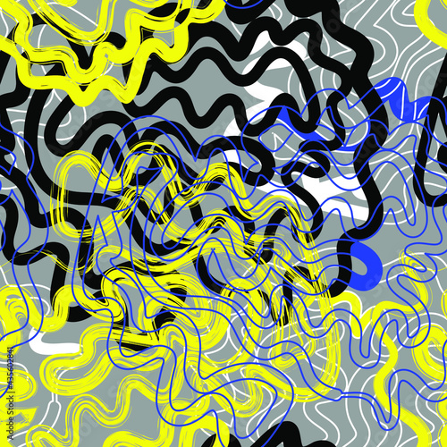 Seamless abstract unusual artwotk with chaotic line patterns