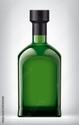 Color Glass bottle on background with Foil