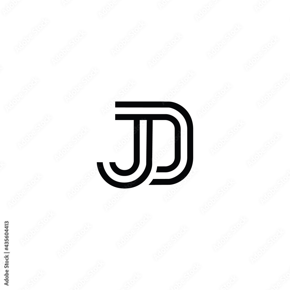 Letter jd linked flat overlapping design logo vector. J, D logo initial vector mark. JD Initial name logo. Double line JD Initial Letter Logo Vector Letter jd linked flat overlapping design logo vector. J, D logo initial vector mark. JD Initial name logo. Double line JD Initial Letter Logo Vector