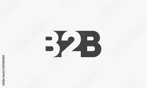 negative space B2B letter isolated on white background.