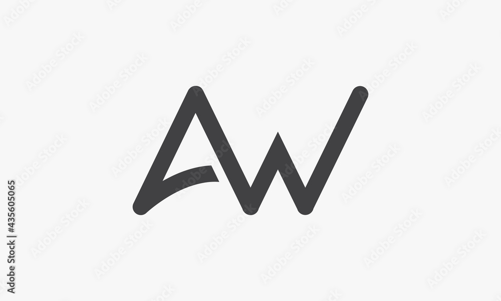 AW letter logo concept isolated on white background. - obrazy, fototapety, plakaty 