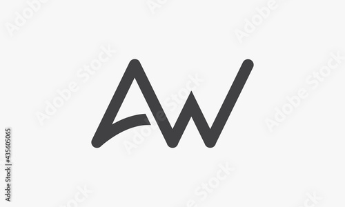 AW letter logo concept isolated on white background.