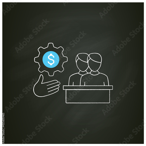 EVP chalk icon. Development employee value proposition. Benefits which employees receive. Rewards. Talent management concept. Isolated vector illustration on chalkboard