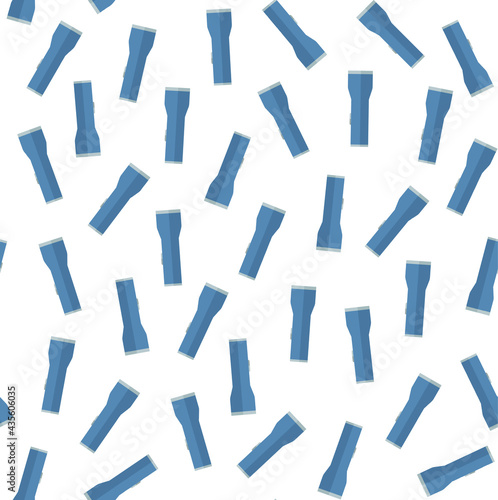 Seamless vector pattern with blue torches and flashlights on white background. Perfect for wallpaper  wrapping paper  textile or fabric.