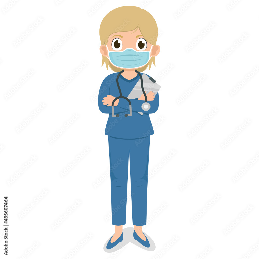 Cute female doctor character vector