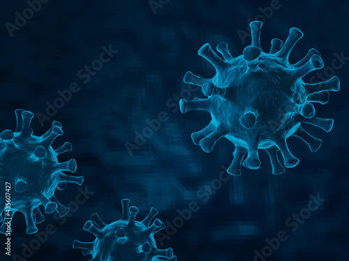 3d rendered illustration of a virus,covid-19, coronavirus outbreak, virus floating in a cellular environment , coronaviruses influenza background, viral disease epidemic, 3D rendering of virus