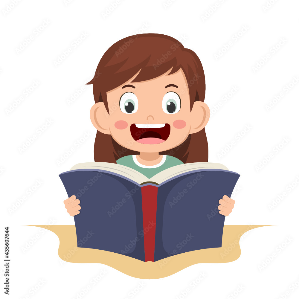 Cute little girl reading book for learning. clever kid. children happy smile when reading textbook. character cartoon child vector illustration for education and study. Cute little girl reading book for learning. clever kid. children happy smile when reading textbook. character cartoon child vector illustration for education and study.