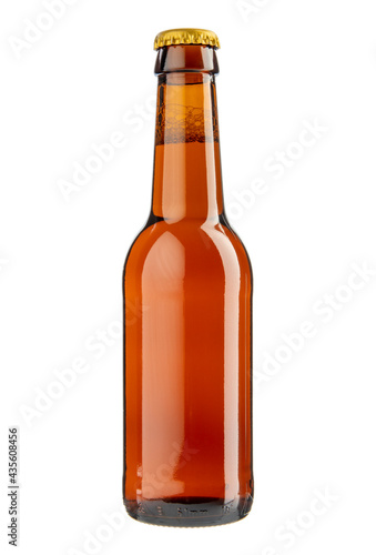 Bouteille de bière rousse pour mockup sans étiquette.
