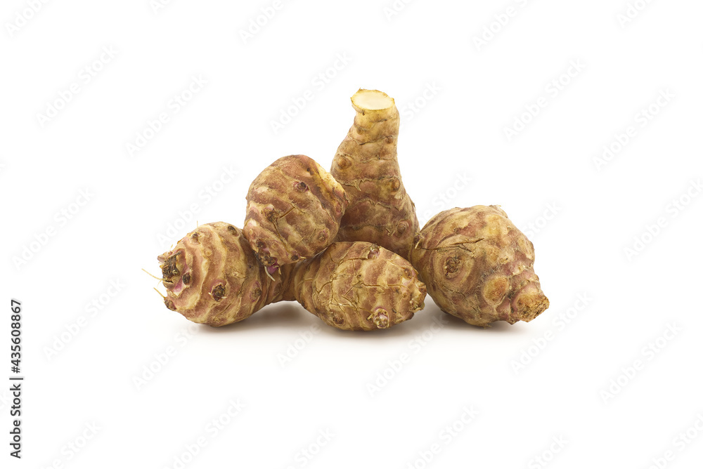Jerusalem Artichoke (Sunchoke) on white background Jerusalem Artichoke (Sunchoke) on white background