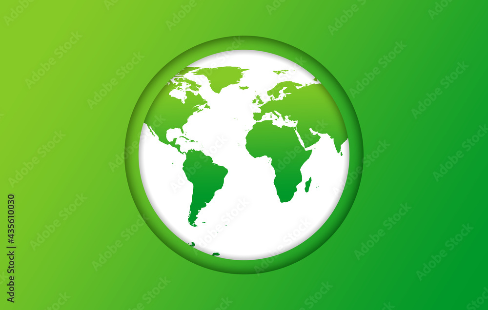 Green earth on green background. illustration. Green earth on green background. illustration.