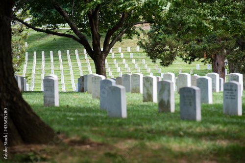 Heroes of war gravestones at Arlington National Cemetery.