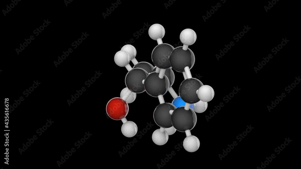 Cathine (norpseudoephedrine) stimulant molecule. Formula C9H13NO. 3D render. Seamless loop. Chemical structure model: Ball and Stick. RGB + Alpha (Transparent) channel Cathine (norpseudoephedrine) stimulant molecule. Formula C9H13NO. 3D render. Seamless loop. Chemical structure model: Ball and Stick. RGB + Alpha (Transparent) channel