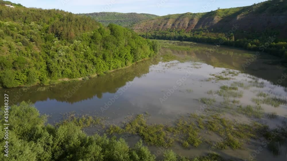 canyon river bay cliffs bank green grass beautiful view from above rocks canyon river bay cliffs bank green grass beautiful view from above rocks