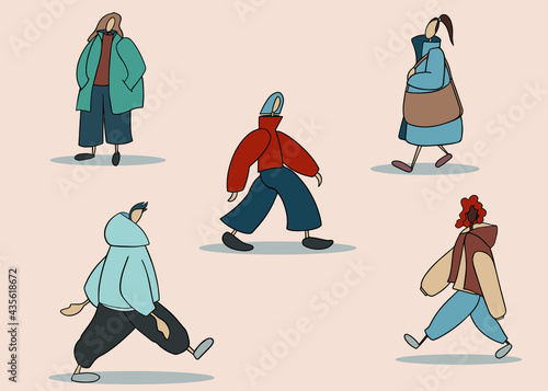 oversize life style fashion people in the city