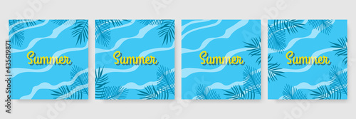 Set ot summer insta templates for life stories and news. Backgrounds for your design, for social media landing page, website, mobile app and poster, flyer, coupon, gift card. Vector illustration.