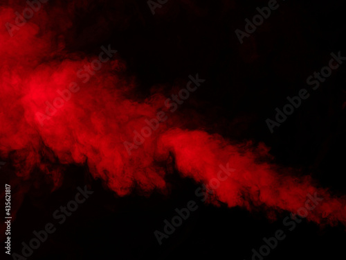 Red smoke on a black background, texture