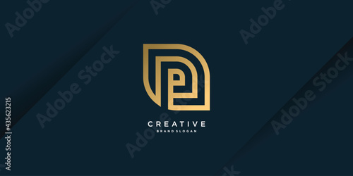 Logo P with creative concept design for company, person, marketing, vector part 2