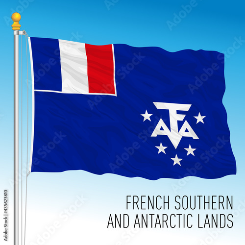 French Southern and Antarctic Lands territorial flag, France, European Union, vector illustration photo
