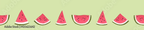 Lovely hand drawn watermelon seamless pattern, cute doodle summer background, great for textiles, swimwear, towels, wrapping, banners, wallpapers - vector design