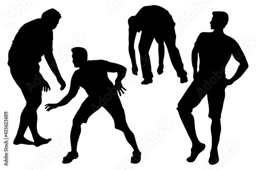 Fotografie 4 vector male silhouettes in motion