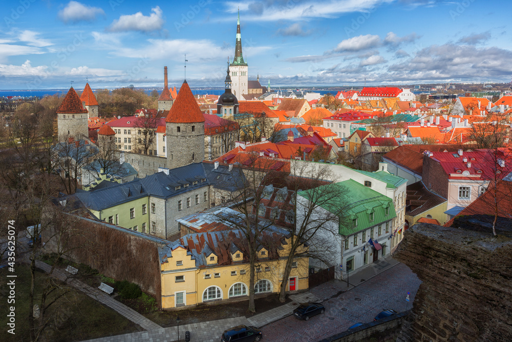 View of old town on sunny day. Tallinn, Estonia