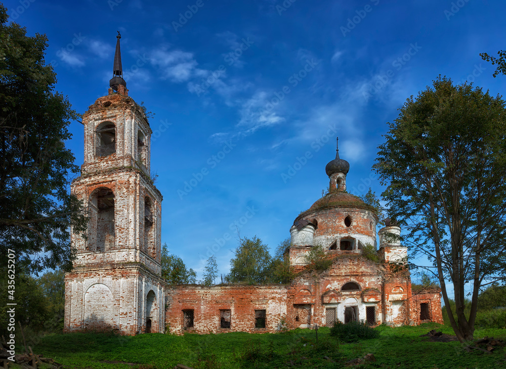 Destroyed old church, Ivanovo region, Russia