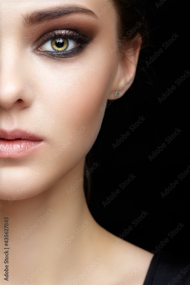 Fototapeta premium Closeup shot of human female face.