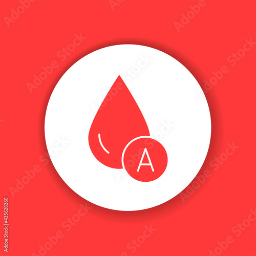 A blood group color glyph icon. Donorship concept.