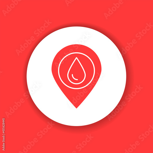 Blood bank location color glyph icon. Transfusion,donation,