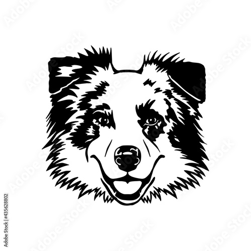 Australian shepherd portrait.
Clipart file for cutting vinyl stickers