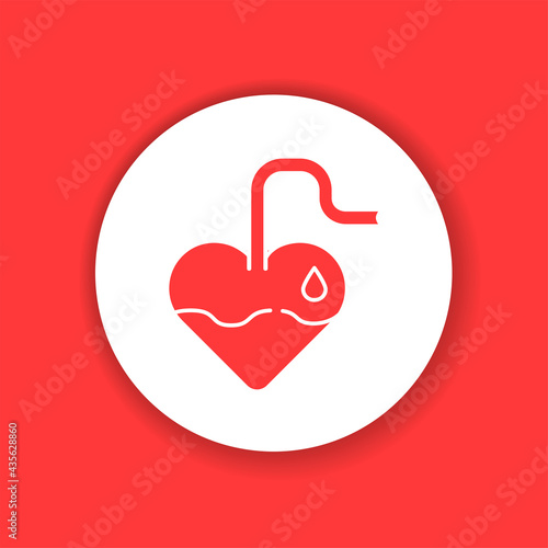 Blood transfusion color glyph icon. Donation, charity concept.