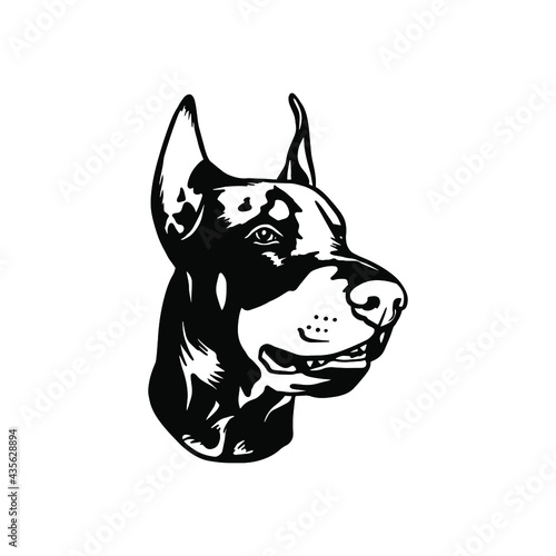 Doberman dog in graphic style. Creative illustrations
Clipart file for cutting vinyl decal and printing
