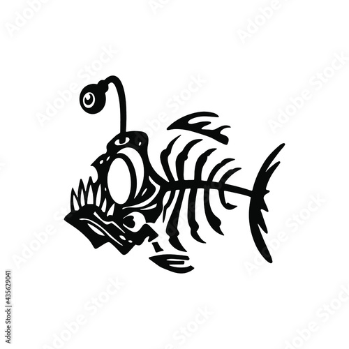 Fish skeleton tattoo Creative illustrations Clipart file for cutting vinyl decal and printing 