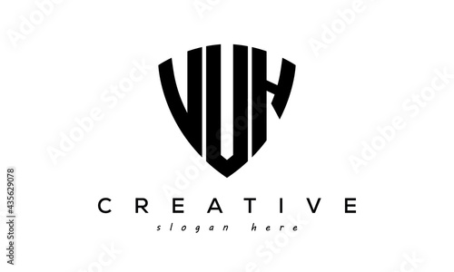 VUH letters creative logo with shield photo
