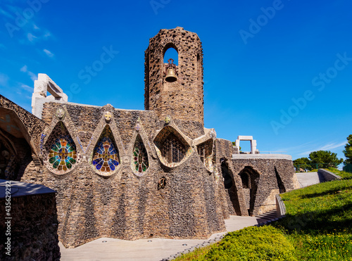 Unfinished Antoni Gaudi Church, UNESCO World Heritage Site, Colonia Guell, Catalonia photo