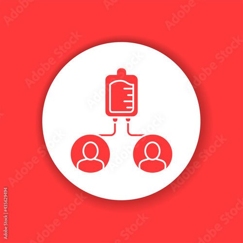 Blood transfusion color glyph icon. Donorship, charity concept.