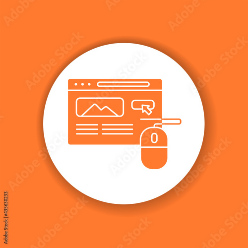 Pay per click color glyph icon. Advertising campaign