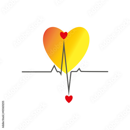 A heart. Kardiogram. Health. Love. A life. Symbol. Vectorp. photo